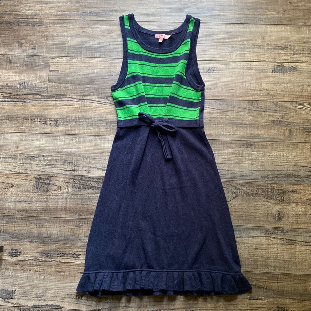 Juicy Couture preppy sweater dress green blue